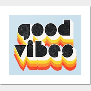 Good Vibes /// Original Retro Style Typography Design Posters and Art